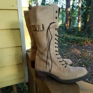 Tan Leather Combat Boots
